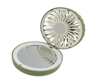 Speglar LED Makeup Mirror Touch Control Fan Handheld Fold Portable Micro USB RECHARGEABLE TOOL MINI MUTE COOLER4583127