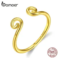 Cluster Rings Bamoer Minimalist Sun Wukong Monkey King Finger For Lover Adjustable Ring Women 925 Sterling Silver Jewelry GAR071