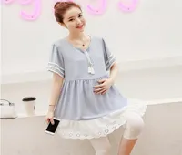 Maternity Dresses Blouse Shirt Dress Pregnancy Chiffon Lace Clothes For Pregnant Women Tops Tees Clothing5853799