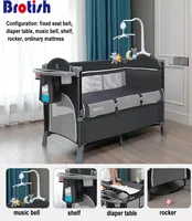 Babykrippen Multifunktionales Krippe faltbares Kinderbett mit Windel Tisch Cradle Rocker Kid Game Bett Schlafzimmermöbel für 06 Jahre Kinder27975861841