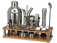 Rostfritt st￥l cocktail shaker sets mixer bartender kit cobbler boston shaker bars set tools jigger blandad muddler h￤llsked 901104546