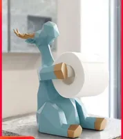Caixas de tecidos guardanapos de animais Arte Animal fofo ElephantDeer Paper Roll Holder Resin Artcraft Home Room Decoration Creat9379724