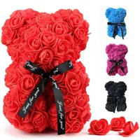 Christmas Toy 25cm Soap Foam Teddy Bear Rose Doll Toys ntic Valentine039s Day Birthday Gift Decorations For Home Wedding Y22113455450