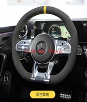 For Benz A35 C43 E53 S63 GLE G63 AMG Steering Wheel Cover DIY Hand Sewn Top Alcantara Suede Car Accessories3499309