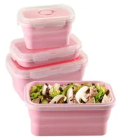 4 st Silicone Lunch Box Portable Bowl Colorful Folding Food Container Lunchbox 3505008001200ML ECOFRIENTLY 12220985750665