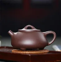 Yixing Classic Stone Scoop Tea Topf Lila Tonfiltertöpfe Schönheitskessel Rohes Erz handgefertigt Zisha Set 200ml 2108138784626