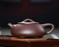 Yixing Classic Stone Scoop Tea Topf Lila Tonfiltertöpfe Schönheitskessel Rohes Erz handgefertigt Zisha Set 200ml 2108134669328
