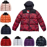 Hiver Down Buffer Coat Womens Down Jacket Fashion épaissis Downs Mouilles Camouflage Shark Printing Mouth Hip Hop Full Zip Keep Warm Casual Casual Unisexe Vestes Vestes