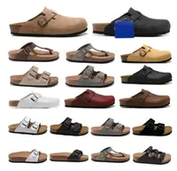 Designer sand￡lias de ver￣o Boston entupidas plataformas de corti￧a chinelos de couro sapatos casuais homens homens ao ar livre sliders de luxo slides de luxo estampestas mixadas cores