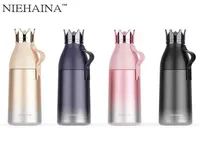 300240Ml Thermos Vacuum Flasks Crown Gradient Water Bottle Vacuum Cup 304Stainless Steel Water Bottle Travel Mug Thermo Cup 211014753238