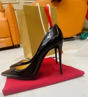Così Kate Women High Heels Scarpe di lusso marca di lusso rosso lucido pantaloncini appunti di punta classici 8 cm da 10 cm da 12 cm tacco sottile scarpa da sposa plus size 34-44 no box