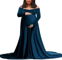 Maternity Dresses FallWinter 2021women039s Clothing Gold Velvet Pregnant Women Vneck Trailing Long Dress Pography2686333