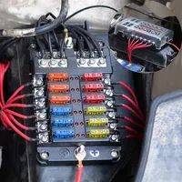 12 -Wege 12V 24 V Auto Klingen Sicherungskastenblockhalter mit LED -Anzeige Warnleuchte für Autoauto -Boot Marine Trike3272