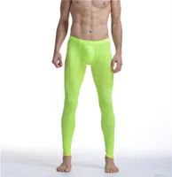 Sexy mannen mesh onderstrepen transparante erotische ultrathin gay Long Johns Ice Silk Leggings broek panty's Casual onderbroek man pantie4878024