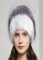 Шапочки Gyr02 в стиле норка вязаная шляпа мех зимний теплый страза Elastic6206255