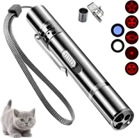 猫レーザートイ、赤いドットLEDライトポインター屋内猫の犬用インタラクティブなおもちゃ、長距離3モードペットチェイサーのためのレーザープロジェクションプレイペン