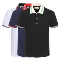 2023 Дизайнерская мужская футболка Новая хлопковая складка для воздухопроницаемой футболки с коммерческим модным повседневным принтом Высококачественный Polo с коротки