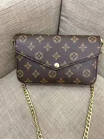 3 pieces set of favorite multi-pocket accessories ladies wallet messenger bag flower designer ladies leather belt box tote