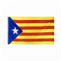 Catalonia Flag de haute qualit￩ 3x5 ft Banner de zone 90x150cm Festival Party Gift 100d Polyester Indoor Outdoor Imprim￩ Flags et Banner250J
