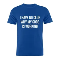 Heren t shirts katoen unisex shirt Ik heb geen idee waarom mijn code werkt grappige programmeurontwikkelaar Silhouette Artwork Gift Tee