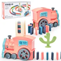 Blocks Kids Electric Domino Train Car Set Sound Light Automatic Laying Dominoes Brick Game Educational DIY Toy Gift 230213