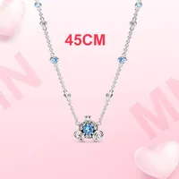 925 Collar de plata esterlina Corona de calabaza Corona Collar Collar Amante Moda Heart Fit Original Fit Pandora Jewelry2489