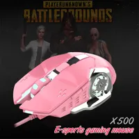 Mice Gamer Wired X500 3200DPI Mice Gaming Mechanical for PUBG Girl Bright Mouse For Gamer PC Computer Laptop Accessories J230213