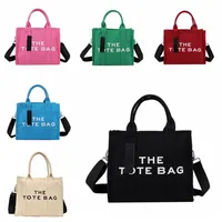 The Tote Women Fashion Fashion Shoulder Shopping Hands Bag Famosa Capacidad Plain Letter Purse Canvas Casual-Body Beach Bold