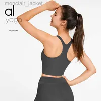 Designer Brand Tank Top Alos Yoga Sports Rib Fabric Vest med bröstkudde för att samla stötsäkra och vackra rygg Yoga BH -underkläder Lululemens kvinnor