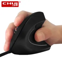 Camundongos chyi com fio mouse vertical mouse ergonômico ratos ópticos 800120020003200 dpi USB LED Light Computer Mause Gamer com mouse pad j230213