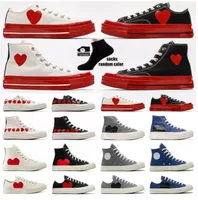 1970 Red Heart Casual Shoes 1970s Big Eyes Play Chuck Multi Hearts 70S Hi Skate 플랫폼 신발 클래식 캔버스 남성 스케이트 보드 스니커 35-44