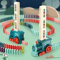 Blocks Domino Train or Building and Stacking Toy Electric Car Set Stacker Game STEM Creative Gift 230213