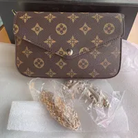 3 sztuki/zestaw ulubionych akcesoriów z wieloma kieszeniami Pallet Portfel Messenger Bag Flower Designer Ladies Skórzowe pudełko