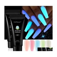 Nail Gel 15Ml Luminous Uv Quick Extension Builder Glow In The Dark Acrylic Polish French Manicure Extend Length Drop Delivery Health Dhzvm