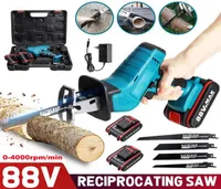 Electric Saws 88V Cordless Reciprocating Saw 4 Blades Metal Cutting Wood Tool Portable Woodworking Cutters With 12 Batterys Cha9768777