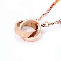 diamond love necklace pendants chain fashion choker stainless steel necklace women men Lover neckalce