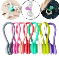 Bag Clips Magnetic Twist Cable Ties Silicone Cable Holder Clips Cord Wrap Strong Holding Stuff Cables Organizer For Home Office SN673