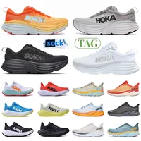 HOKA Bondi 8 Running Outdoor Shoes Hokas ONE ONE Black White Sports Carbon x2 Clifton 8 Lightweight Shock Absorption Amber Sneakers Mens Womens Trainers Runner