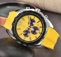 2023 Mäns lyxkvarts titta på Fashion Leisure Six-Pin Running Second Multi-Function Calender Waterproof Watch Tape Watches