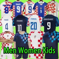 Chorwacja 2022 Koszulki piłkarskie Mężczyznę Kid Kit Women 22 23 Modric Majer Chorwie 2023 Gvardiol Kovacic Suker Brozovic Retro 1998 2002 Croacia Suc