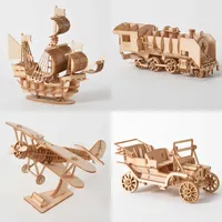 S Laser Cutting Diy Sailing Ship Train Eiffeltoren 3D houten speelgoedmodel Puzzel 3D -vormen voor kinderen Fidget Toys YHN 0213