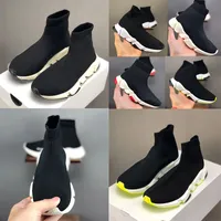Children&#039;s Paris Designer Casual Socks Shoes Comfortable soles Breathable men&#039;s and women&#039;s platforms coach fluorescent green knitted three sneakers walking 24-35