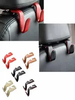 Car Organizer 2Pcs Artificial Leather Seat Metal Hooks Interior Storage Accessories For Clothes Umbrellas Grocery Bags6287783