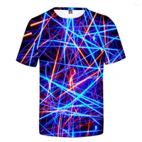 メンズTシャツ製品ビジュアルライト3Dデジタル印刷夏の男性と女性のカジュアルな短袖Tシャツサポート