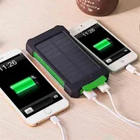 XM TOP Solar Power Bank Waterproof MAH Solar Charger Porty USB Zewnętrzna ładowarka PowerBank dla smartfona z LED J220531320J
