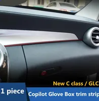 Console centrale in lega di alluminio Copilota Glove Box Strip Strip per Mercedes Benz New C Classe W205 GLC X253 2015174927231