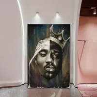 Porträt von 2Pac Tupac und Biggie Wandkunstplakaten und Drucke abstrakter Rapper von 2pac Canvas Gemälde Kunstbilder Heimdekoration
