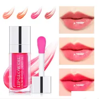 Lip Gloss Oil Glow Crystal Jelly Moisturerende Plum Lipgloss Tint Langdurige voedende make -up y mollige getinte make -up drop -levering DHAIM