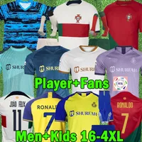 XXXL 4XL NASSR FC Jerseys de f￺tbol 2022 Portugal CR#7 Fans Versi￳n de jugador Portugues F￺tbol Camisetas 22 23 Joao Felix Pepe Portuguese Mujeres Menores Kits Kits Full Sets