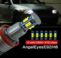 Annat belysningssystem 2pcs1set 2x120w 240W E92 H8 LED Angel Eyes Marker Lights CanBus för X5 E70 X6 E71 E90 E91 M3 E89 E82 E87 HE7232200